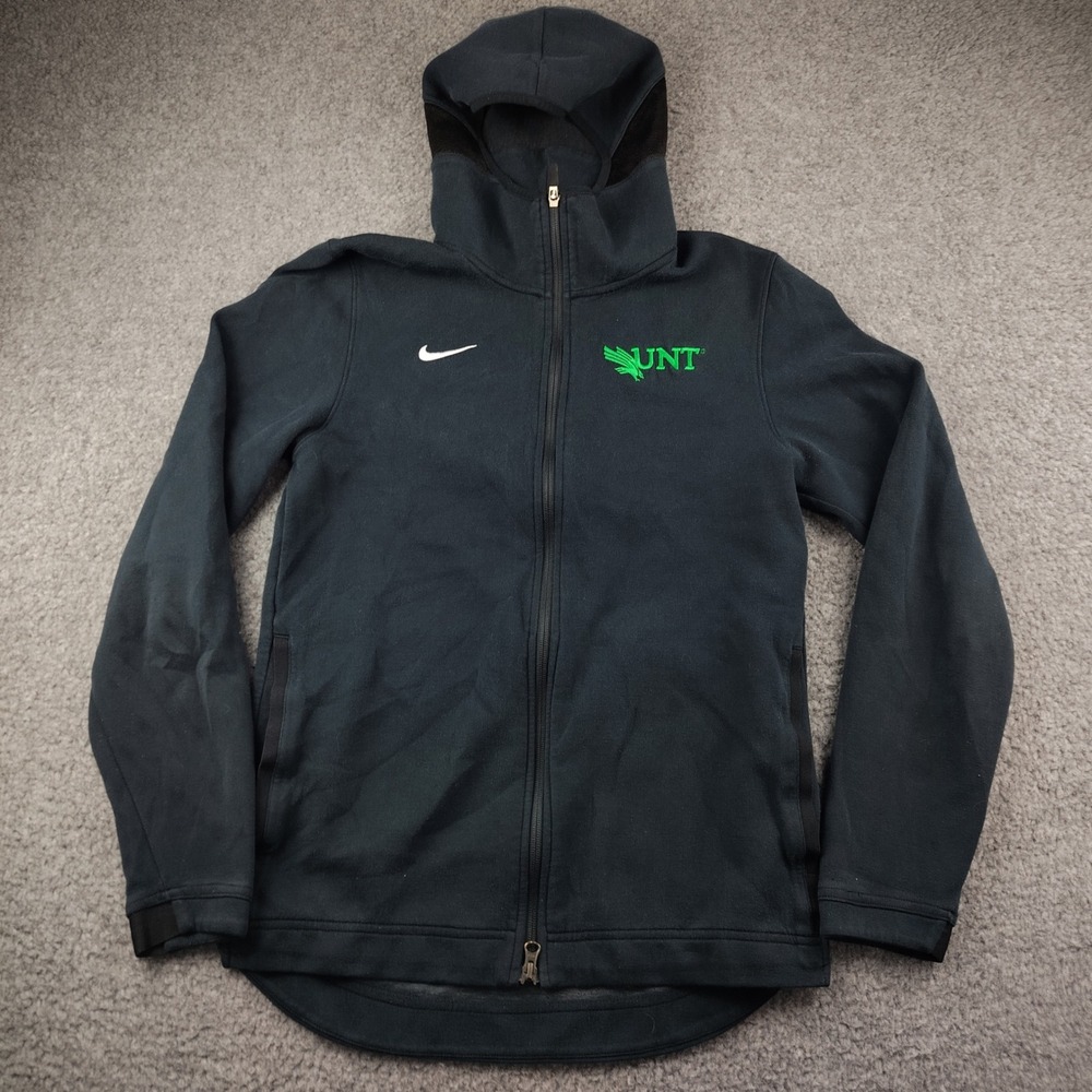 UNT Mean Green Nike Hoodie Mens Small Full Zip Black Dri-FIT